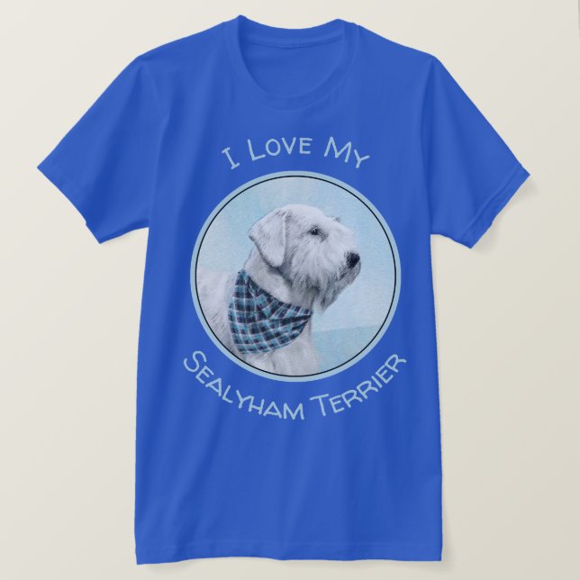 Sealyham Terrier Painting - Cute Original Dog Art T-Shirt (Design Front)