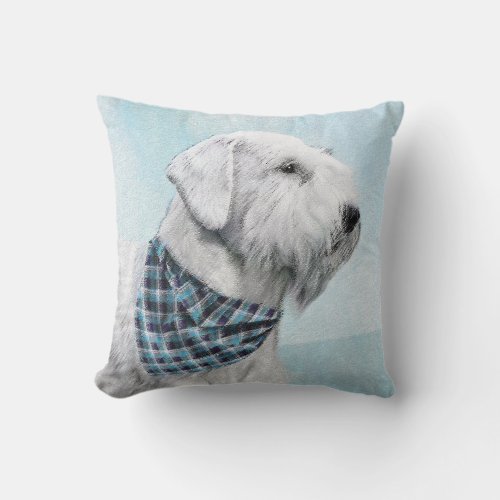Sealyham Terrier Painting _ Cute Original Dog Art Throw Pillow