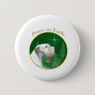 Sealyham Terrier Peace on Earth Button