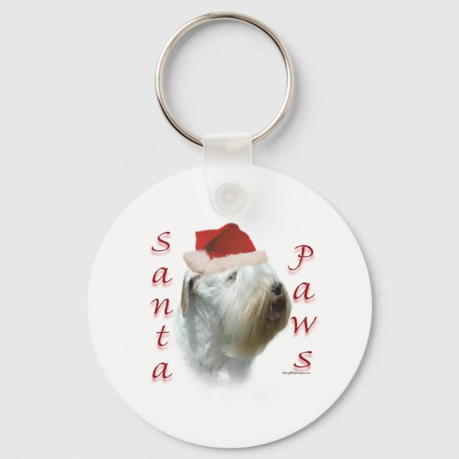 Sealyham Terrier Santa Paws Keychain (Front)