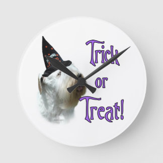 Sealyham Terrier Trick or Treat Round Clock