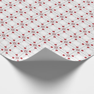 SEAM MATCHES: Valentine Red Heart Wrapping Paper