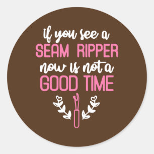 Seam Ripper Funny Quilting Quilting Lover Classic Round Sticker
