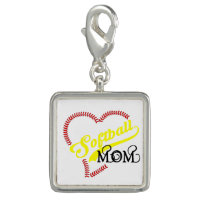 Seam Stitch Heart Softball Mom Seams Ball Fa Charm