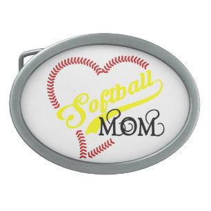 Seam Stitch Heart Softball Mom Seams Belt Buckle