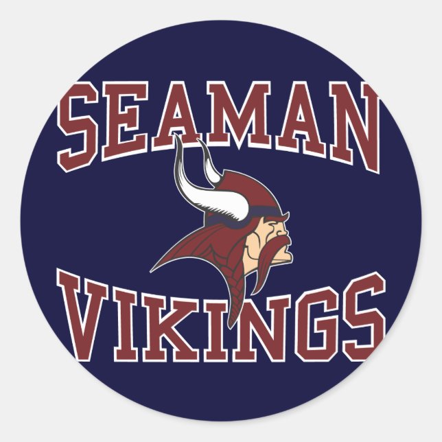 Seaman Vikings Classic Round Sticker (Front)