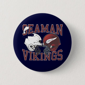 Seaman Vikings Crashing Helmets Button