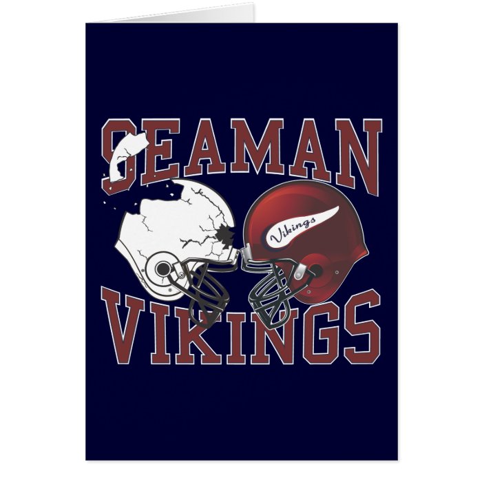 Seaman Vikings Crashing Helmets Greeting Card