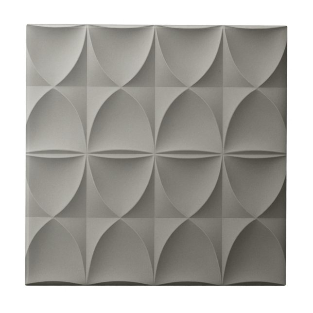 Seamless 3D Carved Geometric Pattern Ceramic Tile (Front)
