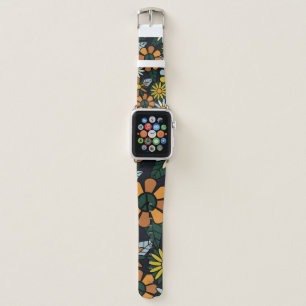 Seamless 70's retro hippie flowers pattern - Vinta Apple Watch Band