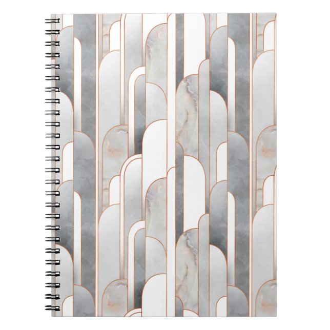 Seamless abstract art deco pattern with texture an notebook (Front)