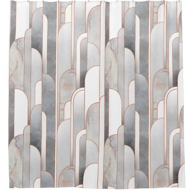 Seamless abstract art deco pattern with texture an shower curtain (Front)