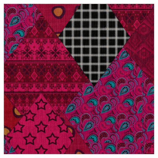 Seamless abstract boho ethno patchwork quilt fabric