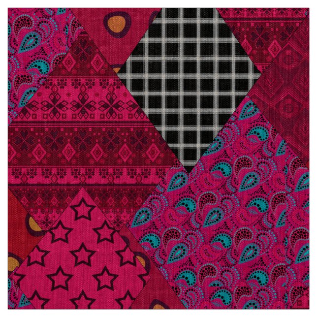 Seamless abstract boho ethno patchwork quilt fabric (Swatch)