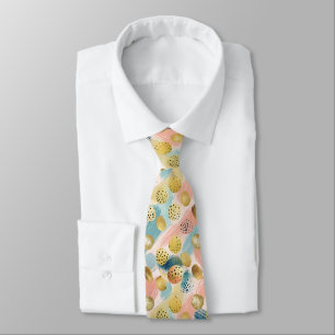 Seamless Abstract Brushstroke & Gold Shape Pattern Neck Tie