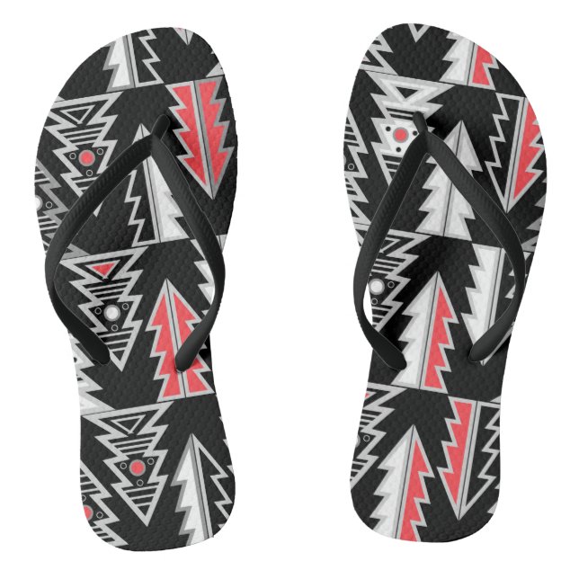 Seamless abstract Christmas New Year tree modern p Flip Flops (Footbed)
