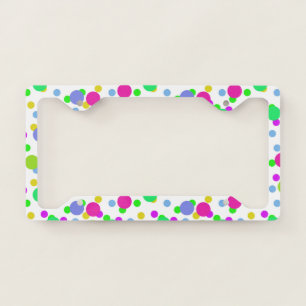Seamless abstract circles fun confetti dots bright license plate frame
