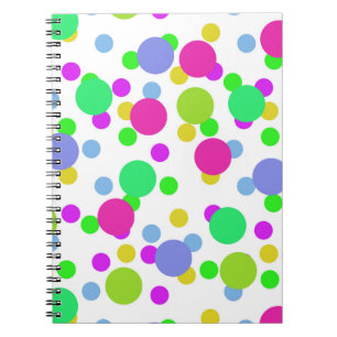Seamless abstract circles round dots confetti brig notebook