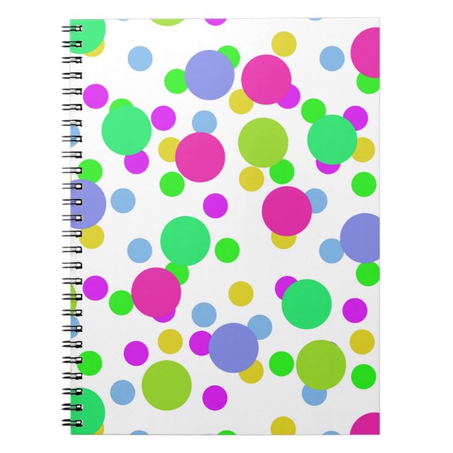 Seamless abstract circles round dots confetti brig notebook (Front)