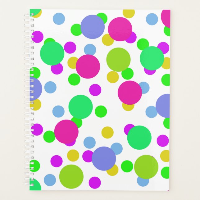 Seamless abstract circles round dots confetti brig planner (Front)