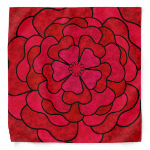 Seamless abstract floral flowers white red color s bandana