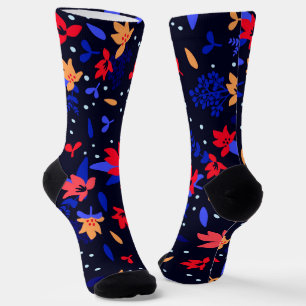 Seamless Abstract Floral Pattern Socks