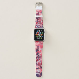 seamless abstract flowers, oil painting style, ill apple watch band