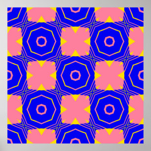 Seamless abstract geometric floral patternabstract poster