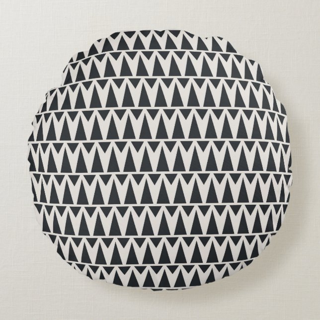 Seamless Abstract Geometric Modern Pattern Round Pillow (Front)