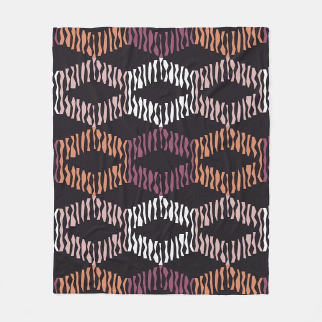 Seamless abstract geometric pattern. Strips. Mosai Fleece Blanket (Front)