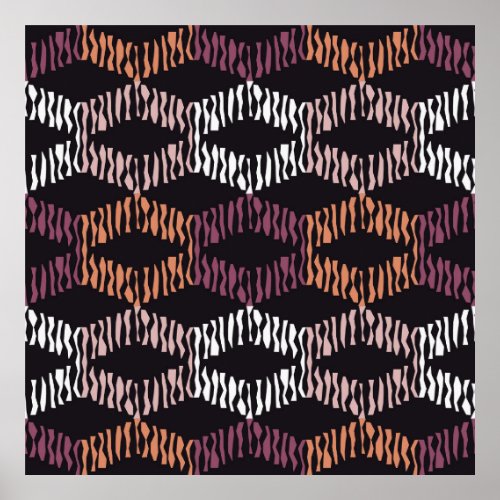 Seamless abstract geometric pattern Strips Mosai Poster