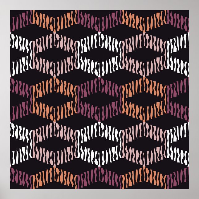 Seamless abstract geometric pattern. Strips. Mosai Poster (Front)
