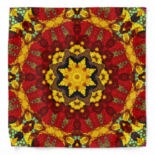 Seamless abstract geometrical round circle mandala bandana