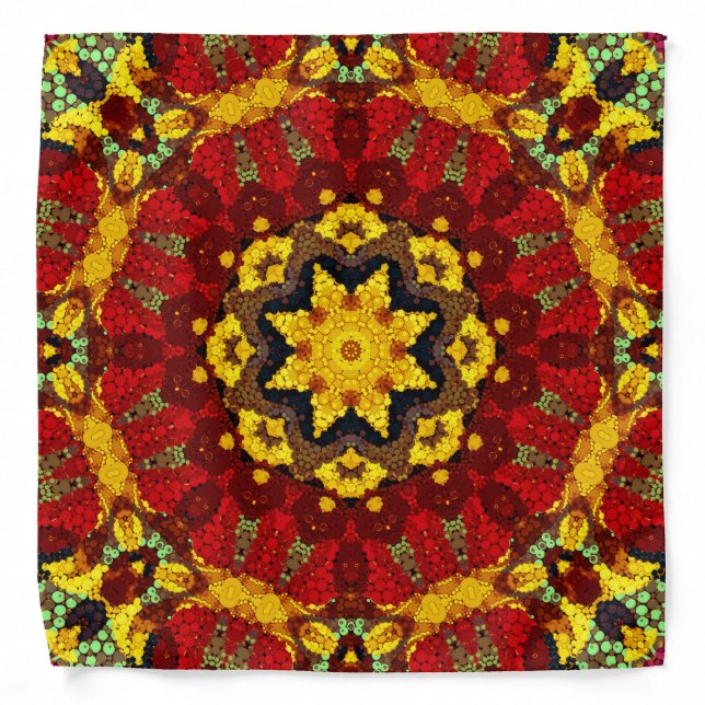 Seamless abstract geometrical round circle mandala bandana (Front)