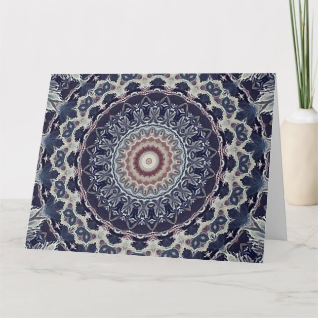 Seamless abstract geometrical round circle mandala card (Front)