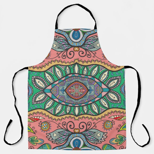 Seamless abstract hand drawn pattern. Decorative s Apron (Front)