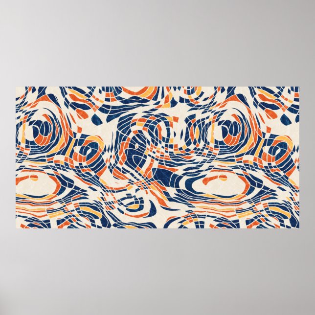 Seamless abstract line geo pattern. High quality i Poster (Front)