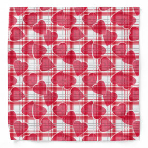 Seamless abstract love red hearts Valentines Day c Bandana