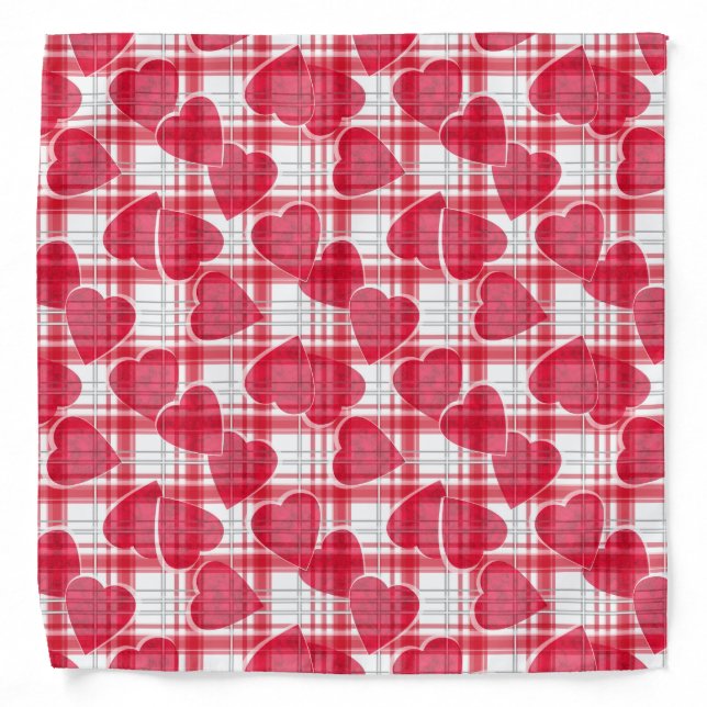 Seamless abstract love red hearts Valentines Day c Bandana (Front)