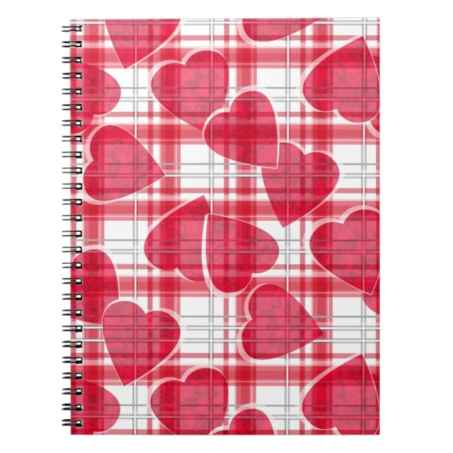 Seamless abstract love red hearts Valentines Day c Notebook (Front)