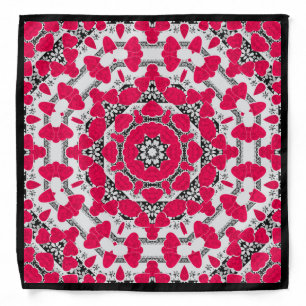 Seamless abstract mandala hearts bright round orna bandana