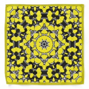 Seamless abstract mandala hearts bright round orna bandana