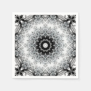 Seamless abstract mandala round circle kaleidoscop napkins