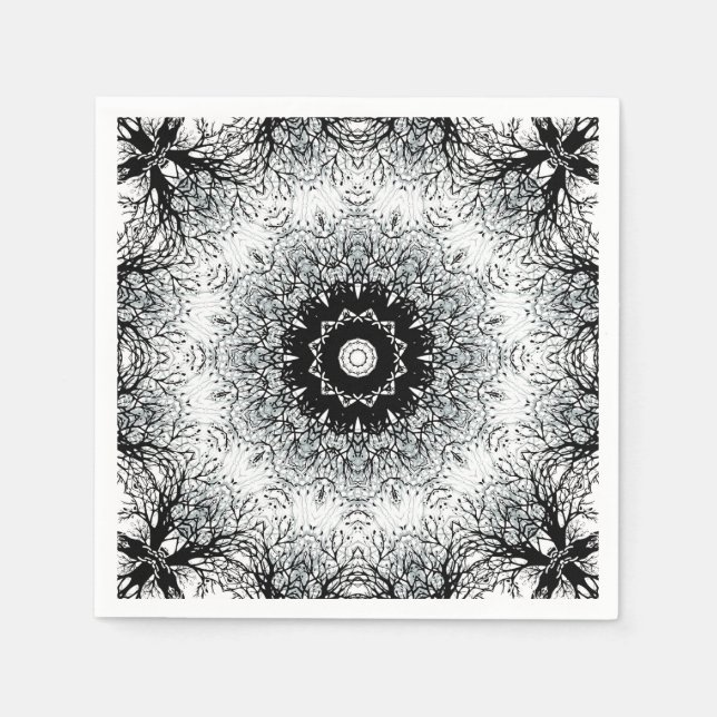 Seamless abstract mandala round circle kaleidoscop napkins (Front)