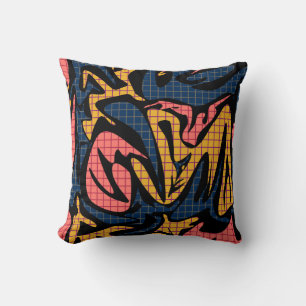 Seamless abstract memphis school modern pattern bl throw pillow