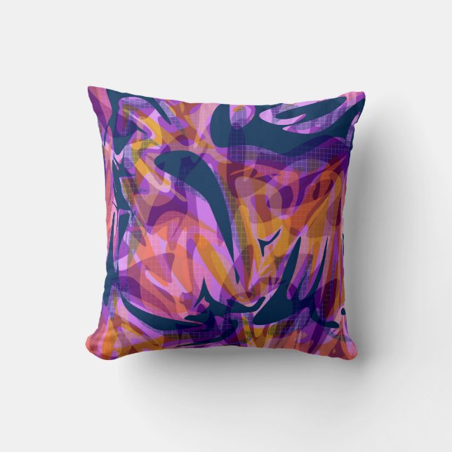 Seamless abstract memphis school modern pattern pi throw pillow (Front)