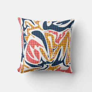 Seamless abstract memphis school modern pattern wh throw pillow