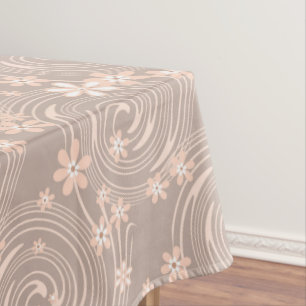 Seamless abstract modern blooming flowers leaves p tablecloth