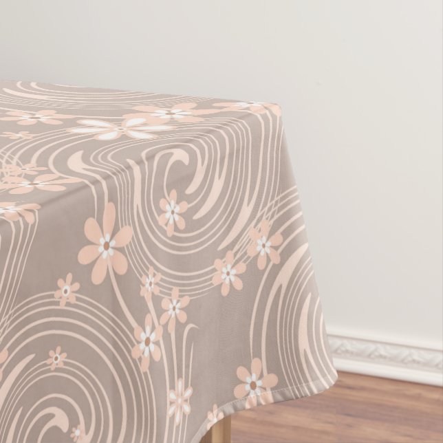 Seamless abstract modern blooming flowers leaves p tablecloth (In Situ)