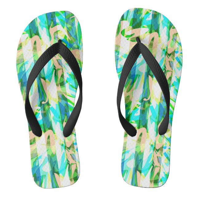 Seamless abstract modern brush stroke multicolor d flip flops (Footbed)